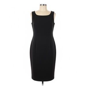 Vintage Kasper Classic LBD Black Midi Shift Dress Size 6 Pretty Much Perfect